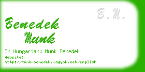 benedek munk business card